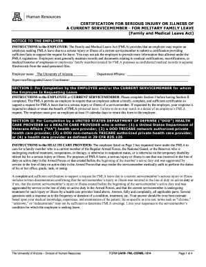 Certification for Serious Injury or Illness of a Current Servicemember