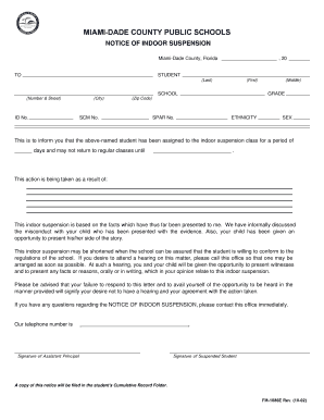 Notice of Indoor Suspension