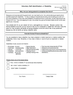 Voluntary Self-Identification of Disability Form CC-305