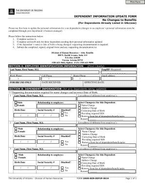 Dependent Information Update Form