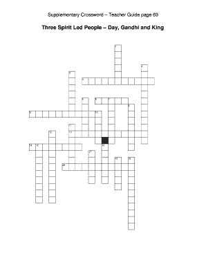 Supplementary Crossword Teacher Guide