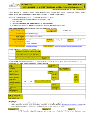 Kairos Outside Guest Expression of Interest Form
