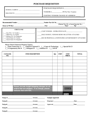 Purchase Requisition Form