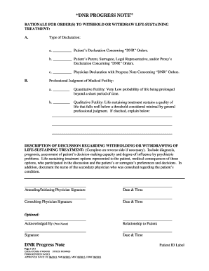 DNR Progress Note