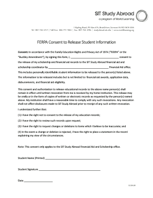 FERPA Consent to Release Student Information