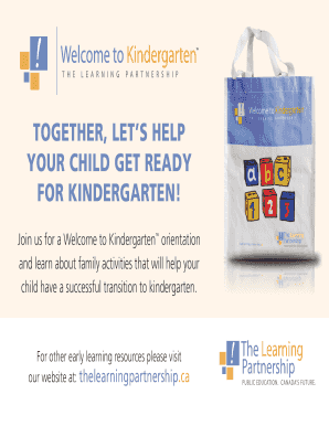 Welcome to Kindergarten Orientation Invitation