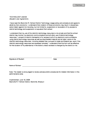 Student Technology Usage Agreement