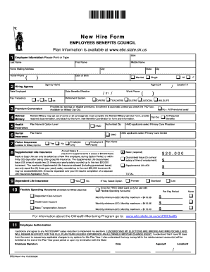 Oklahoma New Hire Benefits Enrollment Form