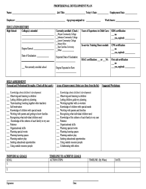 Professional Development Plan