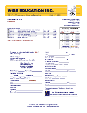 New Jersey Insurance Continuing Education Registration Form