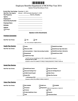 Employee Benefits Enrollment Form