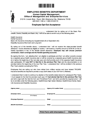 Employee Opt-Out Acceptance Form