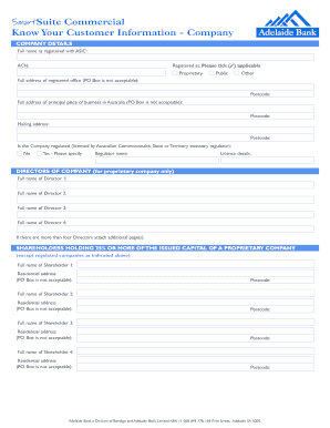 Australian Know Your Customer Company Form