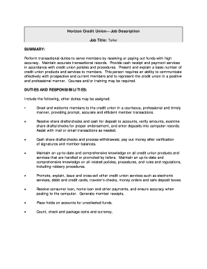 Teller Job Description