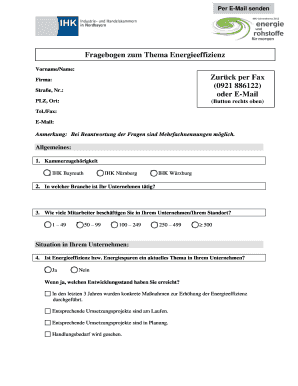 Fragebogen zum Thema Energieeffizienz