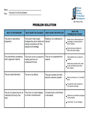 Problem-Solution Analysis Form