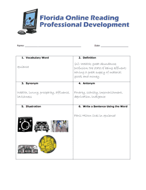 Vocabulary Worksheet