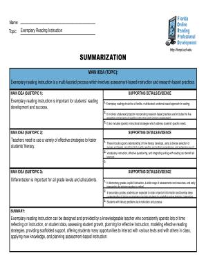 Academic Summarization Template
