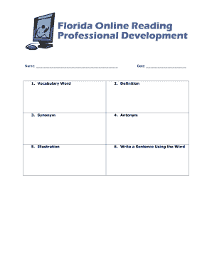 Vocabulary Worksheet