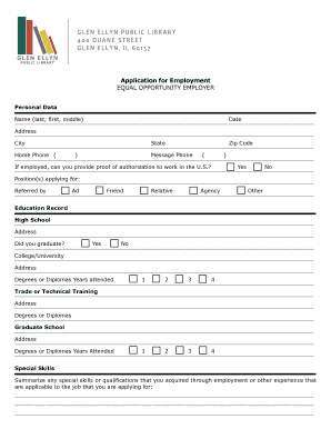 Employment Application Form