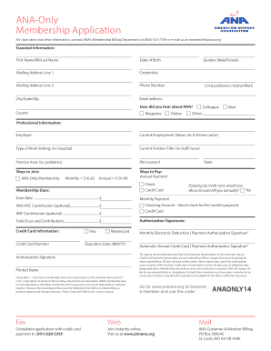 ANA Membership Application