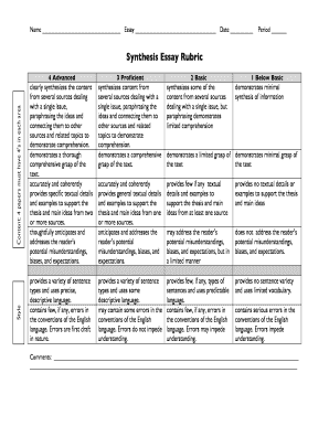 ap english 3 synthesis essay rubric