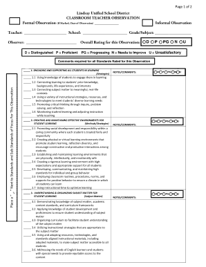 Teacher Observation Form