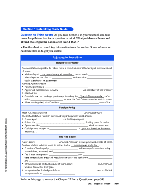 Section 1 Notetaking Study Guide