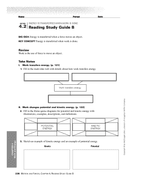 Work and Energy Study Guide