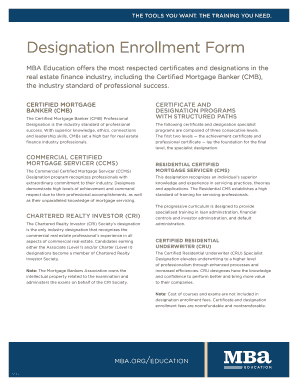 MBA Education Designation Enrollment Form