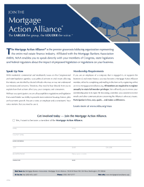 Mortgage Action Alliance Membership Form