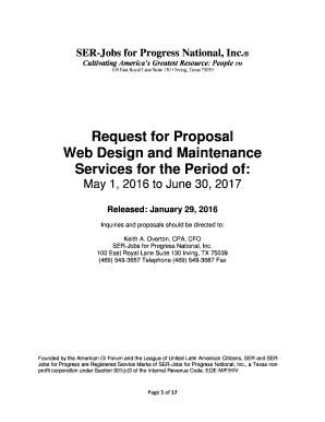 Web design proposal template - RFP Web Design and Maintenance Services - SER National - ser-national