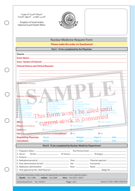 Nuclear Medicine Request Form