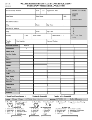 Weatherization Energy Assistance Block Grant Application