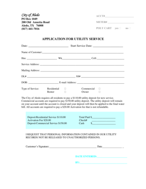 Application for Utility Service