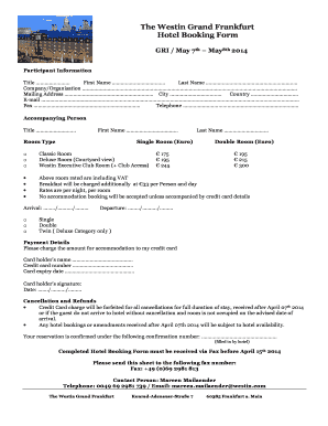 Hotel Booking Form
