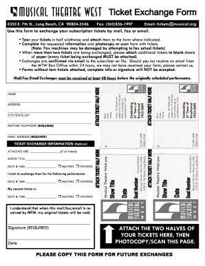Ticket Exchange Form