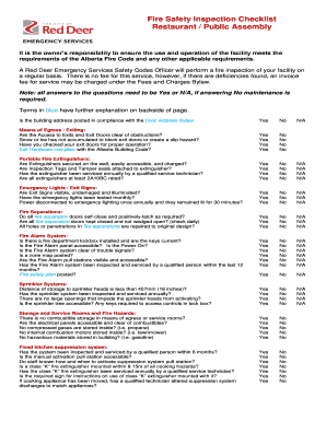 Fire Safety Inspection Checklist for Restaurants