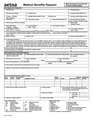 Aetna Medical Benefits Claim Form