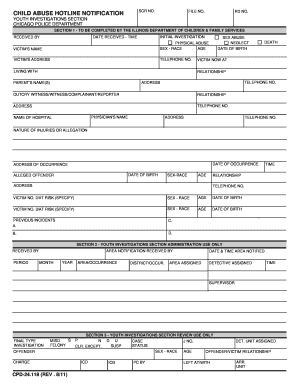 Child Abuse Hotline Notification Form