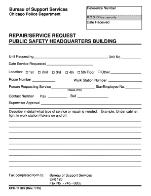 Chicago Police Department Repair Service Request