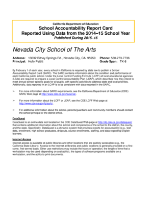 Result sheet format in word - 2014-15 SARC Template in Word - School Accountability Report Card (CA Dept of Education). Word version of the 2014-15 School Accountability Report Card (SARC) template. - ncsota