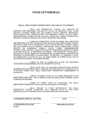 Equal Employment Opportunity Policy Statement