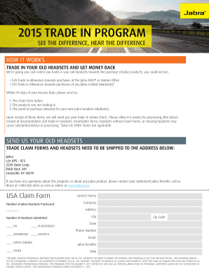Jabra Trade-In Program Claim Form