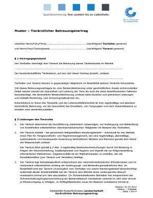 Tierärztlicher Betreuungsvertrag