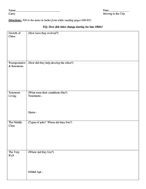Moving to the City Study Guide