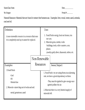Class Notes on Natural Resources