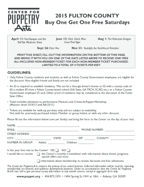Fulton County Buy One Get One Free Theater Tickets