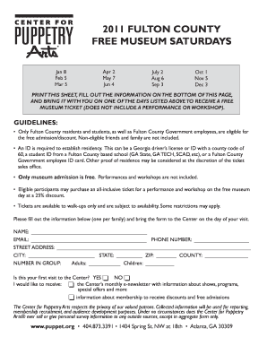 Fulton County Free Museum Saturdays