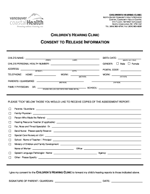 Children's Hearing Clinic Consent Form